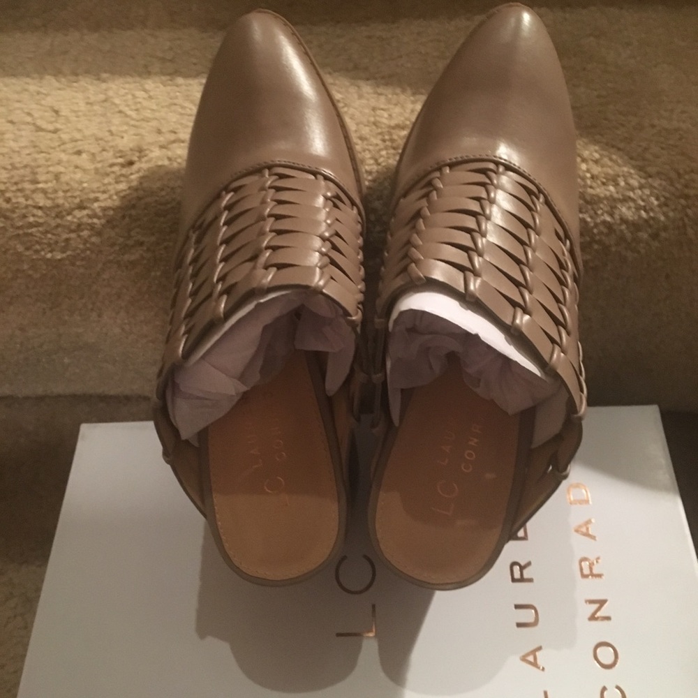 NWT LC Lauren Conrad Taupe mules 6.5 - Picture 6 of 8